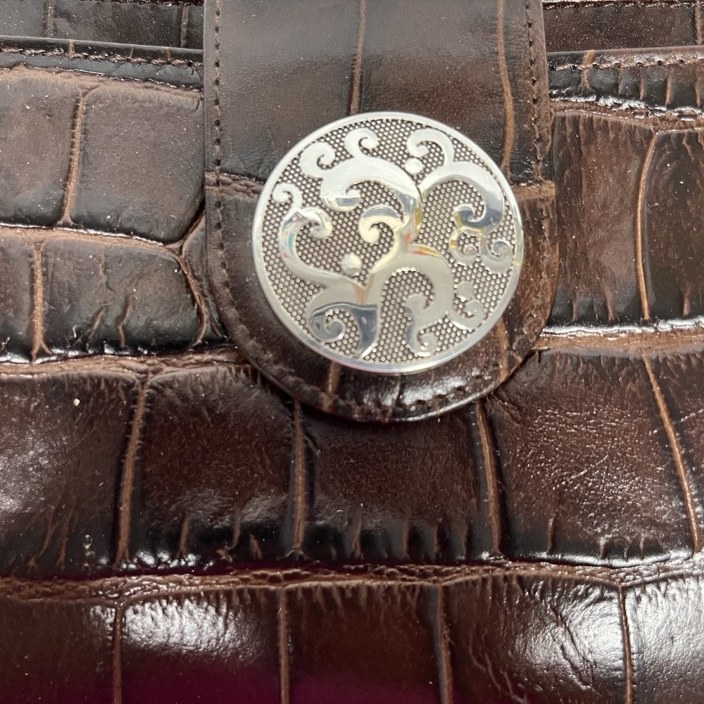 BRIGHTON SHEBA Rare Crocodile Petite MINI ORGANIZER Wallet Purse CrossBody BAG - Picture 3 of 7